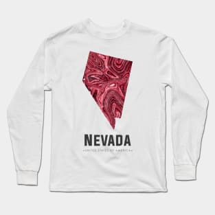 Nevada state map abstract red Long Sleeve T-Shirt